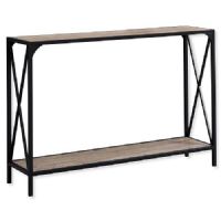 Monarch Specialties I 2125 Forty-Eight-Inch-Long Hall Console Accent Table in Dark Taupe Top and Black Metal Finish; UPC 680796012595 (I 2125 I2125 I-2125) 