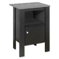Monarch Specialties I 2134 Accent Table or Night Stand with Gray Laminate Top and in Black Finish; UPC 680796017019 (I 2134 I2134 I-2134) 