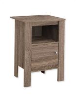 Monarch Specialties I 2136 Accent Table or Night Stand with Storage In Dark Taupe Finish; UPC 680796001032 (I 2136 I2136 I-2136) 