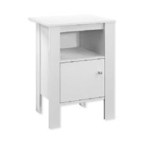 Monarch Specialties I 2137 Accent Table or Night Stand with Storage in White Finish; UPC 680796001049 (I 2137 I2137 I-2137) 