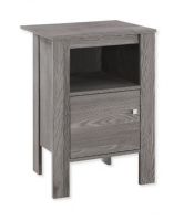 Monarch Specialties I 2138 Accent Table Or Night Stand With Storage In Gray Finish; UPC 680796001056 (I 2138 I2138 I-2138) 