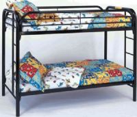 Monarch Specialties I 2230K Black Metal Twin/Twin Bunk Bed Only, Fun space saving design of this black metal twin bunk bed will make a wonderful addition to your child’s bedroom, Convenient built in ladders on each side lead up to the top bunk which is surrounded with full length guard rails for extra piece of mind, UPC 021032237738 (I2230K I-2230K) 