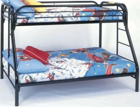 Monarch SpecialtiesI 2231K Black Metal Twin/Full Bunk Bed Only, Fun space saving design of this black metal twin/full bunk bed will make a wonderful addition to your childs bedroom, Convenient built in ladders on each side lead up to the top bunk which is surrounded with full length guard rails for extra piece of mind, UPC 021032237752 (I2231K I-2231K)
