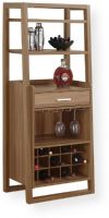 Monarch Specialties I 2327 Walnut Ladder Style Home Bar; 4 Fixed open shelves (Top shelf: 21.5"Lx13"Dx5"H; Middle: 21.5"Lx13.5"Dx9"H; Bottom: 20"Lx15"Dx10.5"H); Suspended stem glass holder (20.5"Lx15.5"Dx10.5"H); Bottle storage for up to 15 bottles (20.5"Lx12.5"Dx11"H); 1 Felt lined storage drawer (18.5"Lx13"Dx3"H); Made in MDF, Particle Board, Wood, Laminate; Weight 82 Lbs; UPC 878218007421 (I2327 I 2327) 