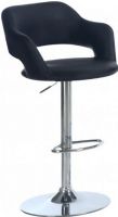Monarch Specialties I 2357 Black / Chrome Metal Hydraulic Lift Barstool, Cool contemporary look, Plush curve, Black leatherette Back and seat, High polished chrome finished Shiny steel base, Hydraulic lift to adjust, 25" to 30" Height from, 23" L x 23" W x 41" H Overall, Round footrest below for comfort, UPC 021032245078 (I 2357 I2357 I-2357) 