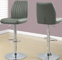 Monarch Specialties I 2372 Black and Chrome Barstool with Hydraulic Lift , 2 pieces sold together, Hydraulic lift system for adjustable height - 26" - 31" seat height from floor, Can be used as a counter height or bar height stool, 360 degree swivel seat, 45" H x 17" W x 22" D, Set of 2, UPC 878218006820 (I 2372 I-2372 I2372) 