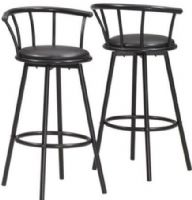 Monarch Specialties I 2398 Black Swivel Barstool (Set of 2); Transform your home into a fun hangout with these swivel bar stools; With a curved back, black cushion seats and a rounded footrest below, these pieces are not only comfortable, but also a fun addition to your entertainment area; Dimensions 22"L x 22"W x 36"H; Weight 28 lbs; UPC 021032018498 (I2398 I 2398) 