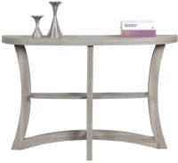 Monarch Specialties I 2416 Accent Table - 47"L - Dark Taupe Hall Console, Stylish half moon shape, Chic, sturdy, curved base, Two tiered design for additional surface area, Can be used as a sofa or hall console table, 32" W x 5" D Open concept bottom shelf , 47" L x 12" W x 32" H Overall, UPC 878218007322 (I 2416 I-2416 I2416) 