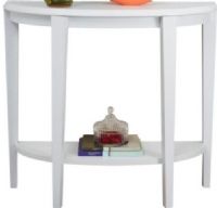 Monarch Specialties I 2451 White 36"L Hall Console Accent Table, Crafted from Particle Board & Mdf, Modern curved half moon shape, Blends well with most decors, Elegantly styled and refined sleek design, Curved half-moon shaped,  36" L x 32" W x 12" H, UPC 878218000330 (I 2451 I-2451 I2451) 