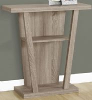 Monarch Specialties I 2453 Dark Taupe Hall Console Accent Table; Open Shelves for display or storage; Modern design; Sturdy construction; Three tiered design; Top shelf: 31.5"Lx11"D; Middle Shelf: 17.5"Lx8"Dx11"H; Bottom shelf: 22"Lx10"Dx19"H; Made in MDF, Particle Board, Melamine; Weight 35 Lbs; UPC 878218007483 (I2453 I 2453) 