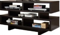 Monarch Specialties I 2460 Cappuccino Hollow-Core TV Console, Crafted from Particle Board & Mdf, Open concept storage, 5 storage drawers, Integrated wire management, Straight-edge, 21.5" W x 5.5" H x 15.5" D 2 top and 2 bottom shelf dimensions, 25" W x 4" H x 15.5" D Middle dimensions, 48" L x 16" W x 24" H Overall, UPC 878218000415 (I2460 I-2460 I 2460) 