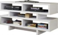 Monarch Specialties I 2461 White Hollow-Core TV Console, Crafted from Particle Board & Mdf, Open concept storage, 5 storage drawers, Integrated wire management, Straight-edge, 21.5" W x 5.5" H x 15.5" D 2 top and 2 bottom shelf dimensions, 25" W x 4" H x 15.5" D Middle dimensions, 48" L x 16" W x 24" H Overall, UPC 878218000422 (I2461 I-2461 I 2461) 