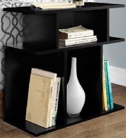Monarch Specialties I 2473 Black Accent Table; 7 open concept display shelves; Can be used as a hall or sofa console as well as an end or side table; Three tiered design; Blends well with any décor; Top outside shelf dimensions: 4.75 w x 11.75 d x 7 h, Top middle shelf dimensions: 13 w x 11 d x 7 h, Bottom side shelf dimensions: 6.5 w x 11 d x 14.75 h, Bottom middle shelf dimensions: 9 w x 11.75 d x 14.75 h; Made in MDF, Particle board; Weight 29 Lbs; UPC 878218007490 (I2473 I 2473) 