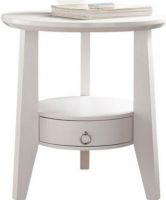 Monarch Specialties I 2492 White 23" Diameter Accent Table with 1 Drawer; Embellish your living space with this beautifully table; Thick, bevelled, edge top and middle shelf with storage drawyer, this piece will be the focal point of your room; With angled sturdy legs, this white design piece meets all your decorative requirements; Dimensions 23"L x 23"W x 24"H; Weight 33 lbs; UPC 878218000644 (I2492 I 2492) 