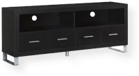 Monarch Specialties I 2516 Cappuccino Hollow-Core 60"L TV Console with 4 Drawers, Contemporary styling, Four storage drawers, Two open shelves, Accommodates up to 60" TV console, 60" L x 16" W x 24" H Overall, UPC 878218000699 (I 2516 I-2516 I2516) 