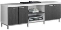 Monarch Specialties I 2591 White / Grey Hollow-Core 60"L TV Console, Blends well into any living area, 4 storage cabinets, 2 open concept shelves for extra storage, 15" H x 19" W x 14" D Shelf, 15" H x 19" W x 14" D Cabinet Interior, 5"-10" H Middle Shelf adjustable between, 60" L x 16" W x 21" H Overall, UPC 878218000897 (I 2591 I-2591 I2591) 