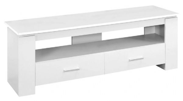 Monarch Specialties I 2601 Forty-Eight-Inch-Long TV Stand With Two Storage Drawers in White Finish; Accommodates all TV sizes with a center stand; 2 large storage drawers for dvds, cds, books, media components; UPC 680796001568 (I 2601 I2601 I-2601)