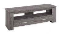 Monarch Specialties I 2603 Forty-Eight-Inch-Long TV Stand With Two Storage Drawers in Gray Finish; Accommodates all TV sizes with a center stand; 2 large storage drawers for dvds, cds, books, media components; UPC 680796001582 (I 2603 I2603 I-2603) 