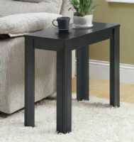 Monarch Specialties I 3110 Black Oak Accent Side Table; Add a modern appeal to your space with this table; Solid and tapered legs are designed with subtle details that accentuate this piece; Place a lamp, picture frame, plant or any decorative accent on this functional side table; Rich black oak finish, it will be an eye catcher in any room; Dimensions 24"L x 12"W x 22"H; Weight 16 lbs; UPC 021032259259 (I3110 I-3110) 