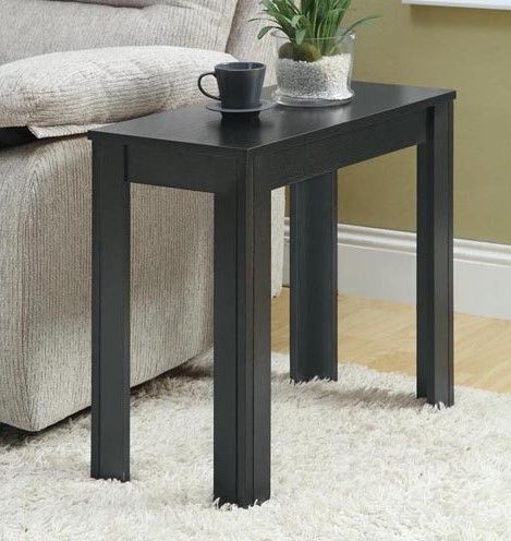 Monarch Specialties I 3110 Black Oak Accent Side Table; Add a modern appeal to your space with this table; Solid and tapered legs are designed with subtle details that accentuate this piece; Place a lamp, picture frame, plant or any decorative accent on this functional side table; Rich black oak finish, it will be an eye catcher in any room; Dimensions 24
