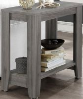 Monarch Specialty I 3118 Accent Table - Grey, Stylish, textured wood-like finish, Can be used as a side table or hall console, Two tiered design for added display space , Sturdy, stylish tapered legs, Blends well with any décor, 22" W x 10" D x 14.5" H Bottom shelf dimensions, 24" L x 12" D x 22" H Dimensions, UPC 878218006264 (I 3118 I-3118 I 3118) 