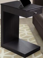 Monarch Specialty I 3190 Accent Table - Cappuccino With A Drawer, Convenient snack table provides additional surface space for drinks, snacks and more, Front drawer provides hidden storage, Modern look blends with any décor, 12" L x 18" W x 24" H Overall, UPC 878218007254 (I 3190 I-3190 I3190) 