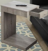 Monarch Specialty I 3191 Accent Table - Dark Taupe With A Drawer, Convenient snack table provides additional surface space for drinks, snacks and more, Front drawer provides hidden storage, Modern look blends with any décor, 12" L x 18" W x 24" H Overall, UPC 878218007261 (I 3191 I-3191 I3191) 