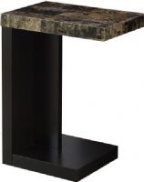 Monarch Specialties I 3212 Cappuccino Marble Look Accent Table; Thick paneled design; Stylish marble-look surface area; Designed to easily slip under your sofa (20"H from bottom of table to top to top of base); Ideal for holding drinks, snacks or meals; Blends well with most decors; Made with MDF, Particle Board; Weight 18 Lbs; UPC 878218007384 (I3212 I 3212) 