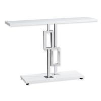 Monarch Specialties I 3266 Forty-Eight-Inch-Long Accent Table with Glossy White Top and Chrome Metal Frame; Versatile console table to use in a hallway, entryway, living room, or office; Modern and compact style suitable for small homes; UPC 680796013677 (I 3266 I3266 I-3266) 