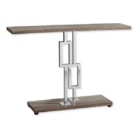 Monarch Specialties I 3268 Forty-Eight-Inch-Long Accent Table with Dark Taupe Top and Chrome Metal Frame; Versatile console table to use in a hallway, entryway, living room, or office; Modern and compact style suitable for small homes; UPC 680796013691 (I 3268 I3268 I-3268) 