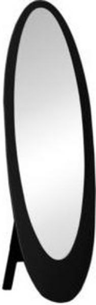Monarch Specialties I 3364 Black Contemporary Oval Cheval Mirror, Crafted from Mdf & Mirror, Full-length mirror, Contemporary oval shape,19