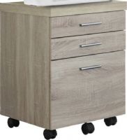 Monarch Specialties I 7050 Natural Reclaimed-Look 3 Drawer File Cabinet / Castors , Finished in a sophisticated Natural reclaimed-look, Three spacious storage cabinets, Blends well into any office décor, Easily combines with any Natural hollow-core desk, Stylish chrome metal accents, 18" L x 19" W x 26" H Overall, UPC 878218001238 (I 7050 I-7050 I7050) 
