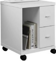 Monarch Specialties I 7055 White Hollow-Core 2 Drawer Computer Stand On Castors, Contemporary style, Sleek thick panel construction, Two storage drawers with silver colored hardware, An open storage compartment ideal for a CPU, Mounted on castors for easy mobility, 18" L x 18" W x 23" H Overall, UPC 878218001245 (I 7055 I-7055 I7055) 