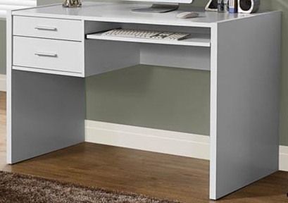Monarch Specialties I 7093 White Computer Desk, Chic modern white finish, Includes a pull out keyboard tray (27