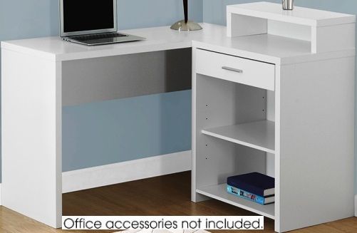 Monarch Specialty I 7124 Computer Desk White Corner With Storage