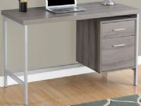 Monarch Specialty I 7150 Computer Desk – 48" / Dark Taupe / Silver Metal, Provides plenty of room to meet your working needs without compromising style making this a must have in any home office, Featuring a large storage drawer and a file drawer accented by silver colored drawer pulls to help keep your office supplies and documents organized and desktop clutter free, 48" L x 24" W x 31" H Overall, UPC 878218005076 (I 7150 I-7150 I7150) 