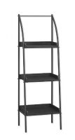 Monarch Specialties I 7227 Forty-Eight-Inch-High Bookcase with Black Shelves and Black Metal Frame; Modern industrial-look design; With 3 open concept MDF shelves perfect for picture frames, plants or any other decor items; UPC 680796000639 (I 7227 I7227 I-7227) 