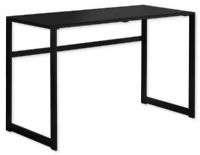 Monarch Specialties I 7379 Forty-Eight-Inch-Long Computer Desk With Black Metal Frame And Black Tempered Glass Top; Spacious and sleek black tempered glass table top; Ideal for a laptop or simply use as a writing desk; Compact size, space saving solution for small homes and rooms; UPC 680796012755 (I 7379 I7379 I-7379) 