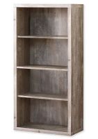 Monarch Specialties I 7406 Forty-Eight-Inch-High Bookcase in Taupe Reclaimed Wood Finish With Adjustable Shelves; Features three adjustable center shelves with a fixed bottom shelf; Modern industrial style; UPC 680796013301 (I 7406 I7406 I-7406) 