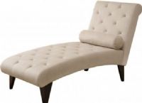 Monarch Specialties I 8032 Taupe Velvet Fabric Chaise Lounger, Gently contoured, Upholstered in taupe velvet fabric, Tailored seating, Contemporary flair, Tufted accents, UPC 021032253561 (I 8032 I-8032 I8032) 