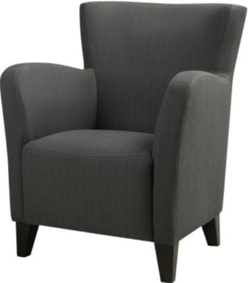 Monarch Specialties I 8070 Charcoal Grey Linen Fabric Club Chair, Crafted from Cotton Fabric, High back and curvaceous frame, Sinuous spring base, Curved seat back provide supportive comfort, Bold track arms, Deep slightly scooped seat, 18