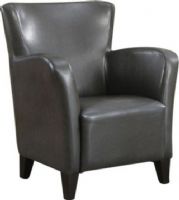 Monarch Specialties I 8077 Charcoal Grey Leatherette Club Chair, Crafted from Polyurethane, Sleek track arms round out the design, Wave designed fabric, High back and curvaceous frame, Sinuous spring base, Curved seat back, Bold track arms, Deep slightly scooped seat, 32" L x 30" W x 35" H Overall, UPC 021032289935 (I 8077 I-8077 I8077) 