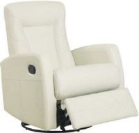 Monarch Specialties I 8082IV Ivory Bonded Leather Swivel Rocker Recliner, Comfortably padded back and seat cushion, Polished swivel chrome base, Blends well in den or living room area, Retractable footrest system offers leg support when open & hidden when closed, 21"W x 20"D Seat, 21" Seat Height, 36"W x 30"D x 40"H Overall, UPC 021032256517 (I-8082IV I8082IV I 8082IV) 