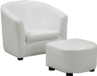 Monarch Specialties I 8104 White Leatherette Juvenile Chair / Ottoman 2Pcs Set, Leather look upholstery, Matching ottoman, 9" H x 13" W x 14" D Seat , 1.5" H x 2" W x 2" D Legs, 7" H x 3" W Arms, 18" H x 18.5" W x 20.75" D Overall, UPC 021032259235 (I 8104 I-8104 I8104) 