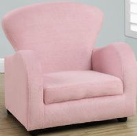 Monarch Specialty I 8142 Juvenile Chair - Fuzzy Pink Fabric, Comfortably padded, 9" Seat height from floor, Upholstered in soft "fuzzy" like material, Sturdy construction, UPC 878218007698 (I 8142 I-8142 I8142) 