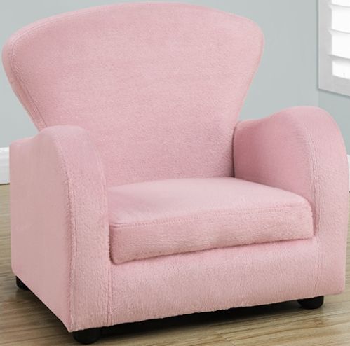 Monarch Specialty I 8142 Juvenile Chair - Fuzzy Pink Fabric, Comfortably padded, 9