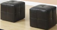 Monarch Specialties I 8160 Ottoman - 2Pcs Set- Juvenile - Dark Brown Leather-Look, Upholstered in a dark brown easy care material, clean up has never been so simple, Comfortably padded and built to last, these ottomans are a must have for any child, Set of two, 12" L x 12" D x 12" H, UPC 878218007599 (I 8160 I-8160 I8160) 