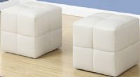 Monarch Specialties I 8161 Ottoman - 2Pcs Set- Juvenile - White Leather-Look, Upholstered in a White easy care material, clean up has never been so simple, Comfortably padded and built to last, these ottomans are a must have for any child, Set of two, 12" L x 12" D x 12" H, UPC 878218007605 (I 8161 I-8161 I8161) 