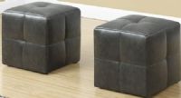 Monarch Specialties I 8163 Ottoman - 2Pcs Set- Juvenile - Charcoal Grey Leather-Look, Upholstered in a Charcoal Grey easy care material, clean up has never been so simple, Comfortably padded and built to last, these ottomans are a must have for any child, Set of two, 12" L x 12" D x 12" H, UPC 878218007629 (I 8163 I-8163 I8163) 
