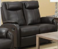 Monarch Specialties I 81BR-2 Reclining - Love Seat Brown Bonded Leather / Match, Both seats recline for added relaxation, Upholstered in Bonded Leather, Modular compact size easy to move and arrange, Comes in 2 separate pieces, Comfortably seats up to 2 people, UPC 878218004987 (I-81BR-2 I81BR2 I 81BR 2 I81BR I 81BR I-81BR) 